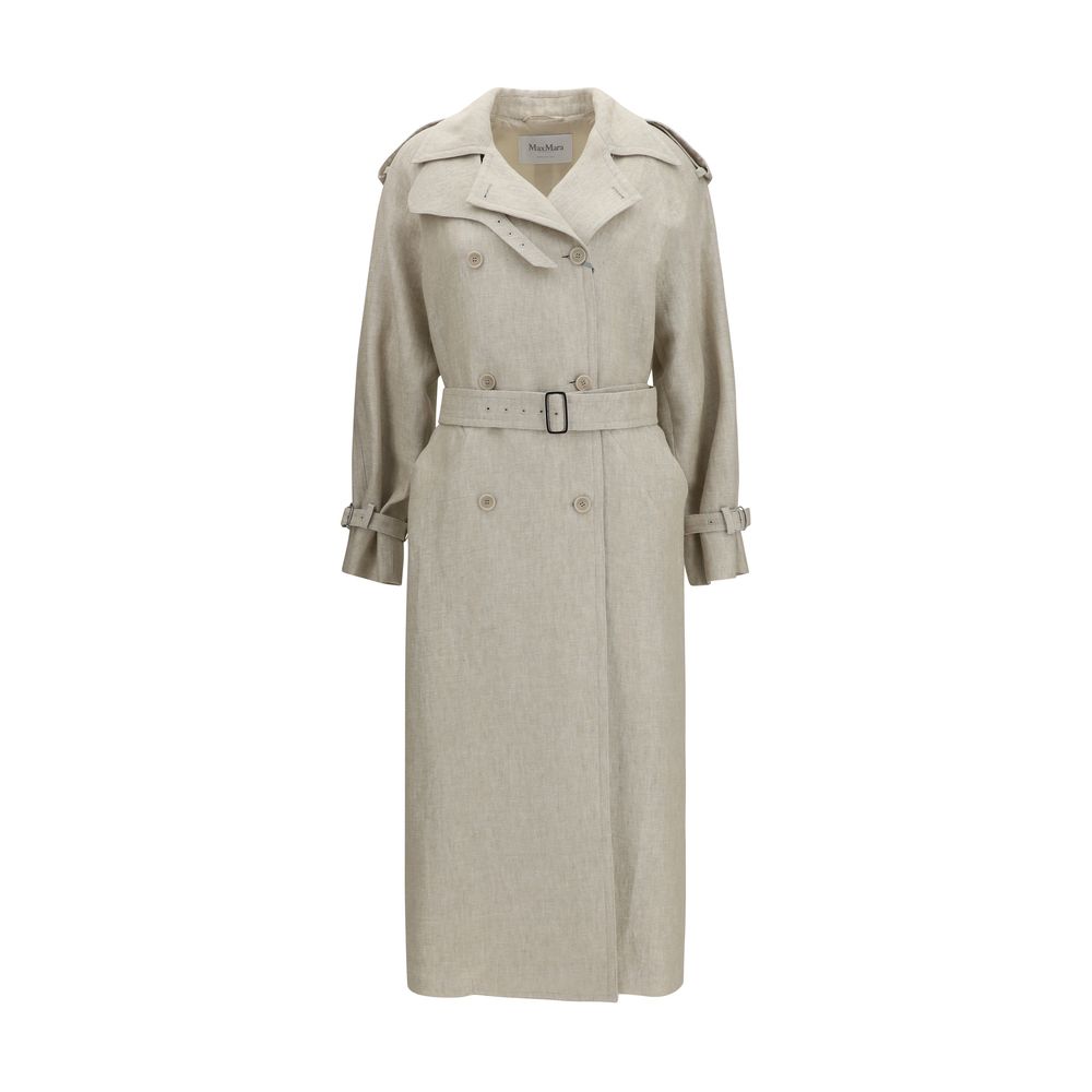 Brown Linen Trench Coat