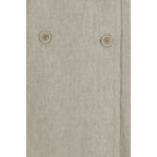 Brown Linen Trench Coat