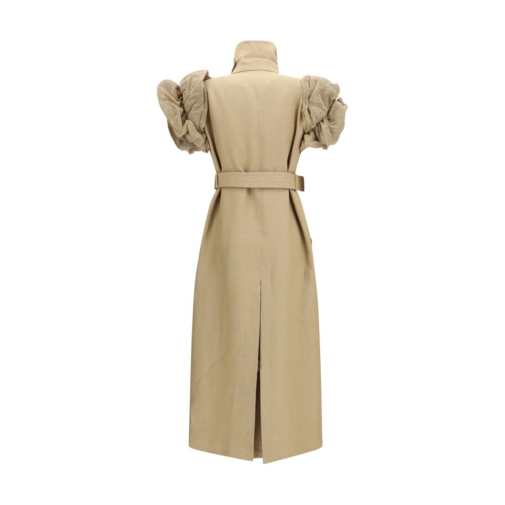 Beige Linen Sleveless Jacket