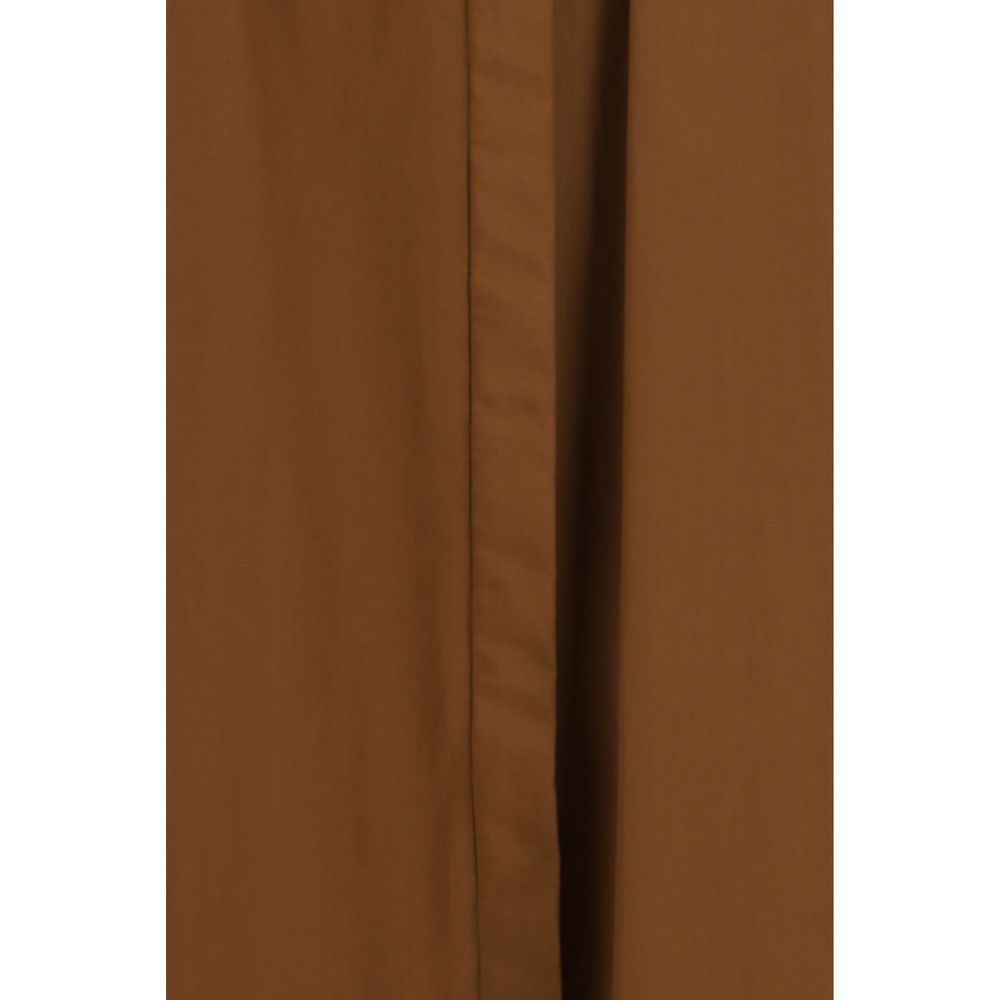 Brown Cotton Casual Dress