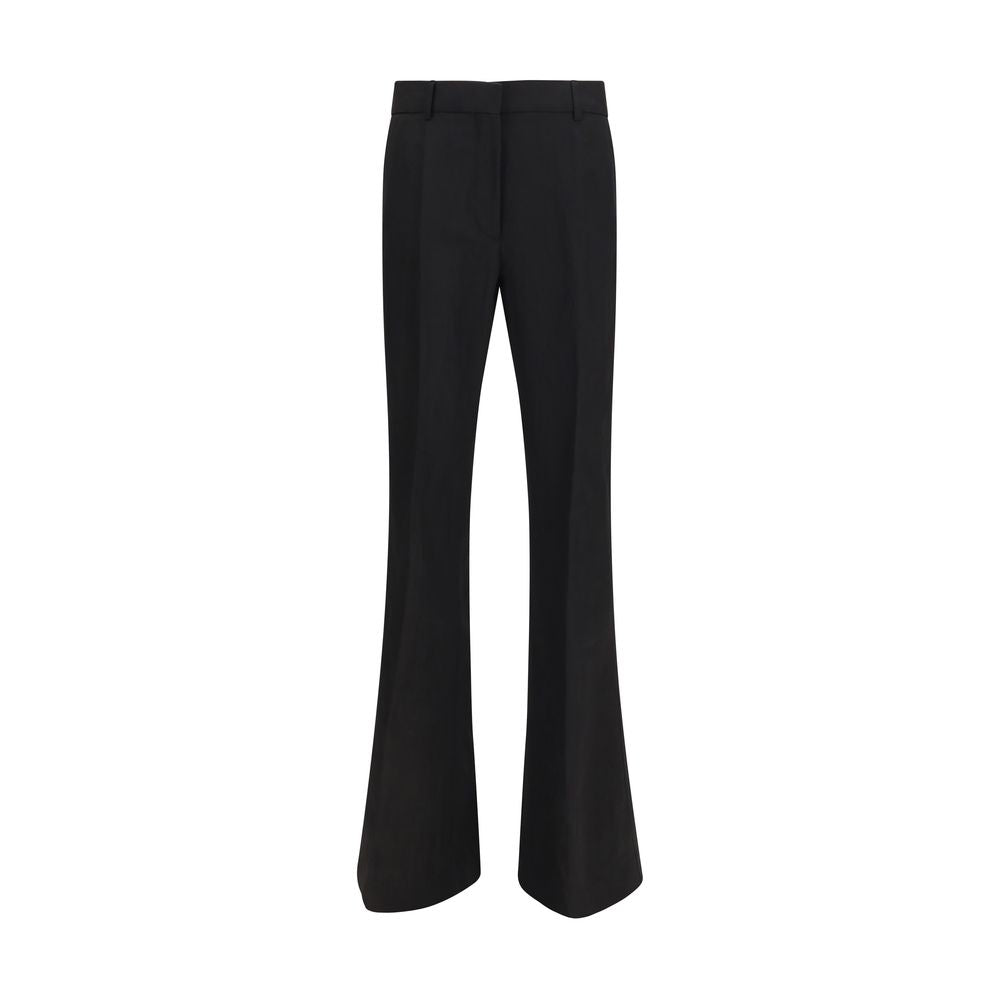 Black Viscose Flared Pants