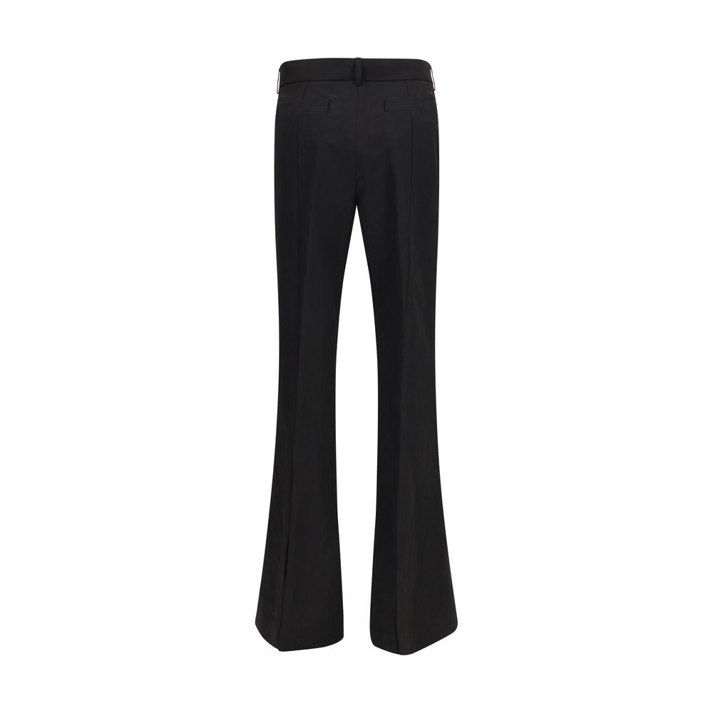 Black Viscose Flared Pants