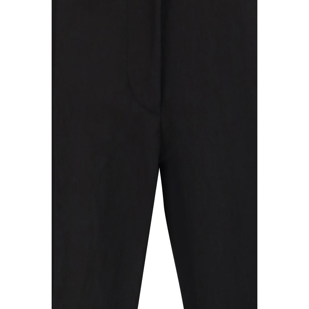 Black Viscose Flared Pants