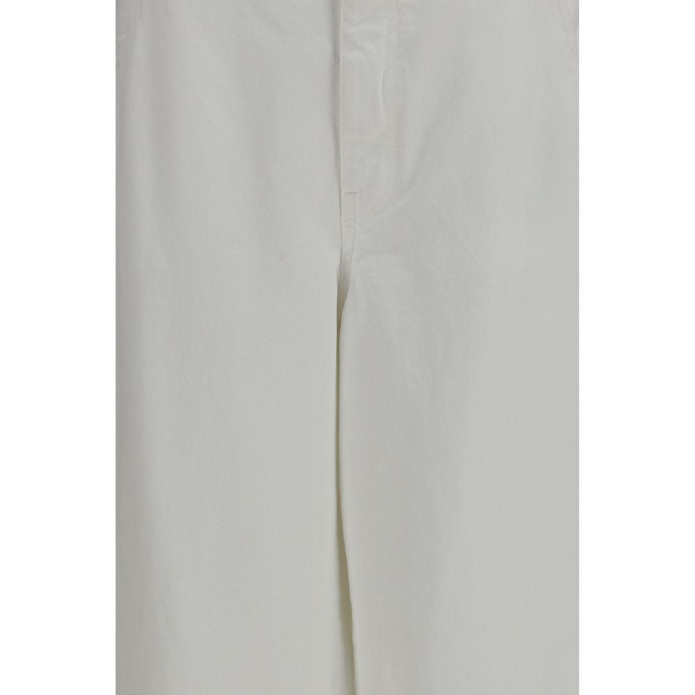 White Cotton Casual Pants