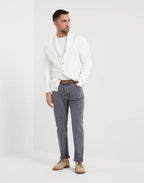 Light Blue Cotton Straight-Leg Jeans