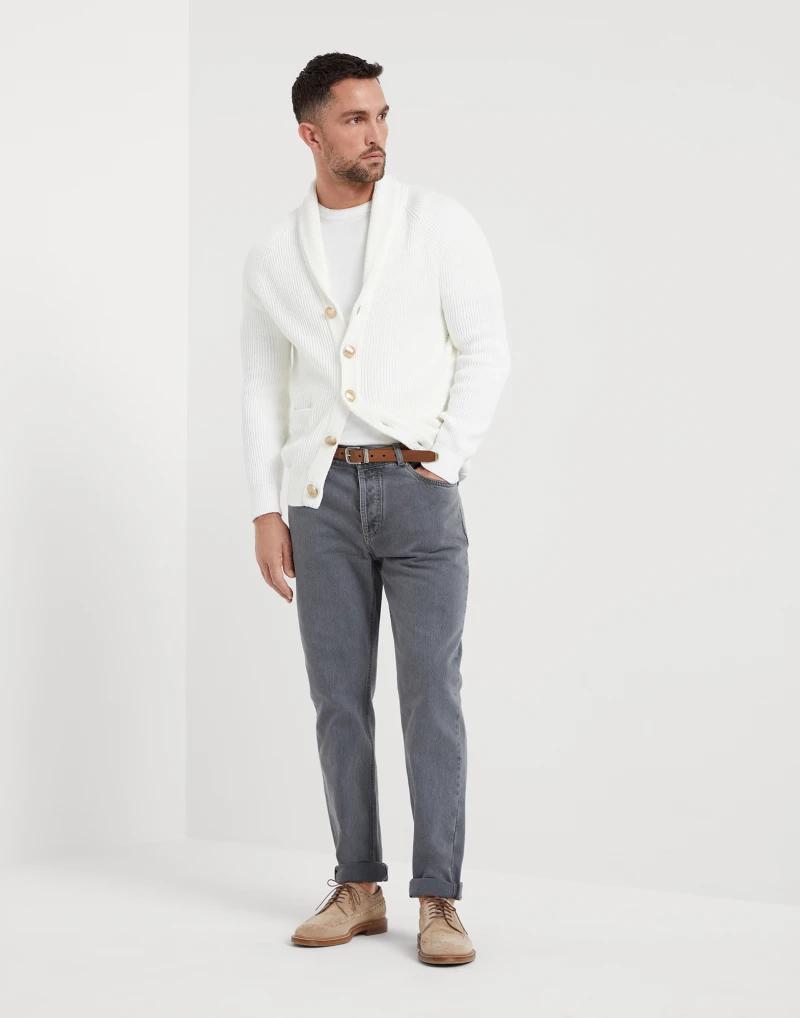Light Blue Cotton Straight-Leg Jeans