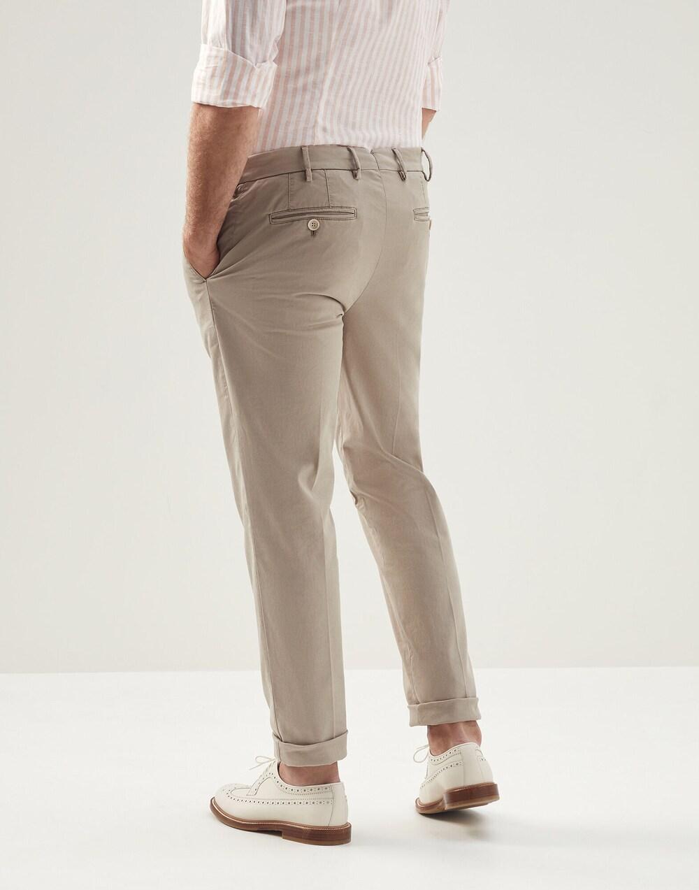 Orange Cotton Casual Pants