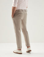 Orange Cotton Casual Pants