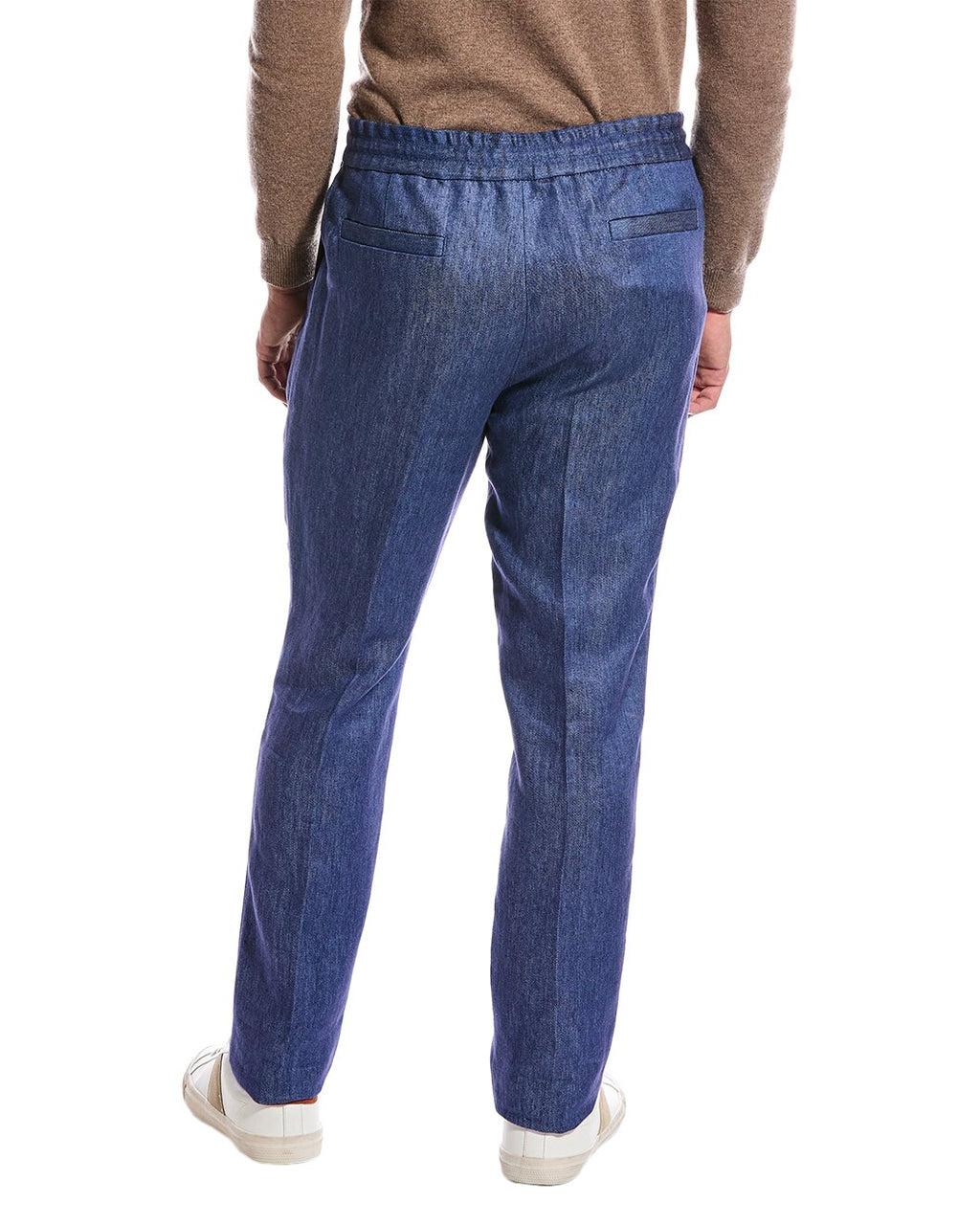 Blue Linen Casual Pants