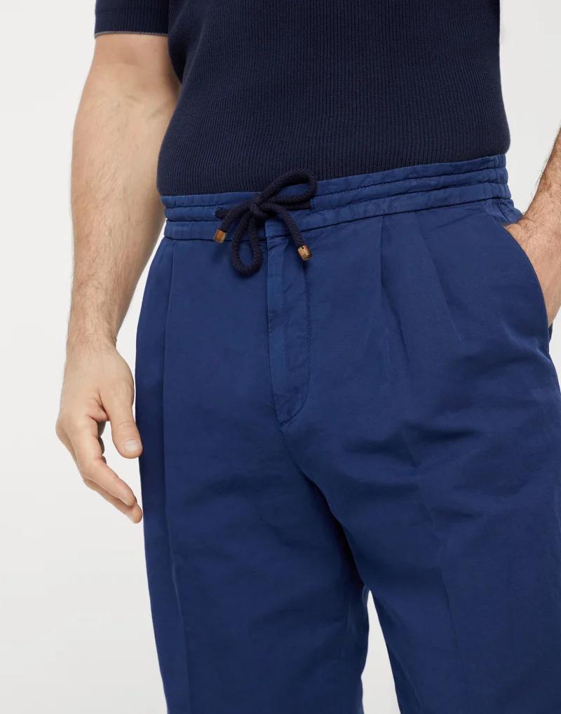 Blue Linen Casual Pants