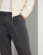 Gray Linen Casual Pants