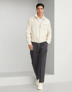 Gray Linen Casual Pants
