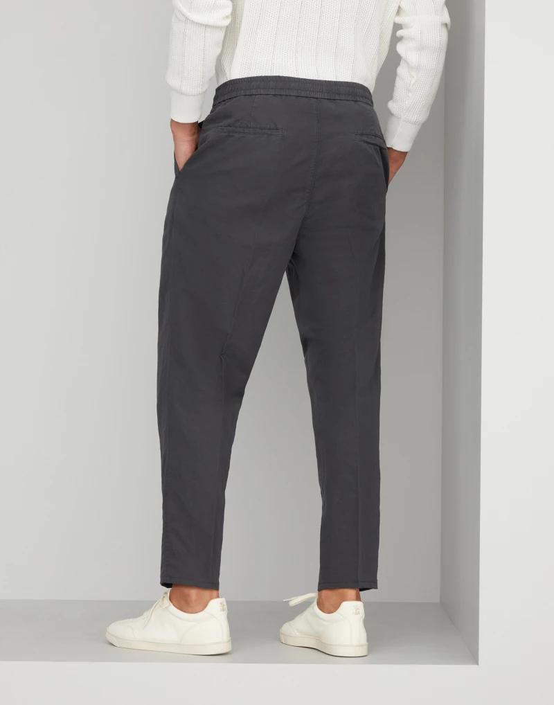 Gray Linen Casual Pants