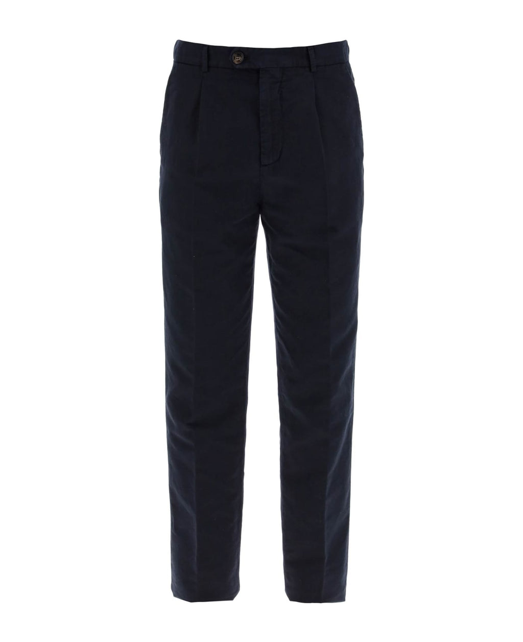Blue Linen Casual Pants