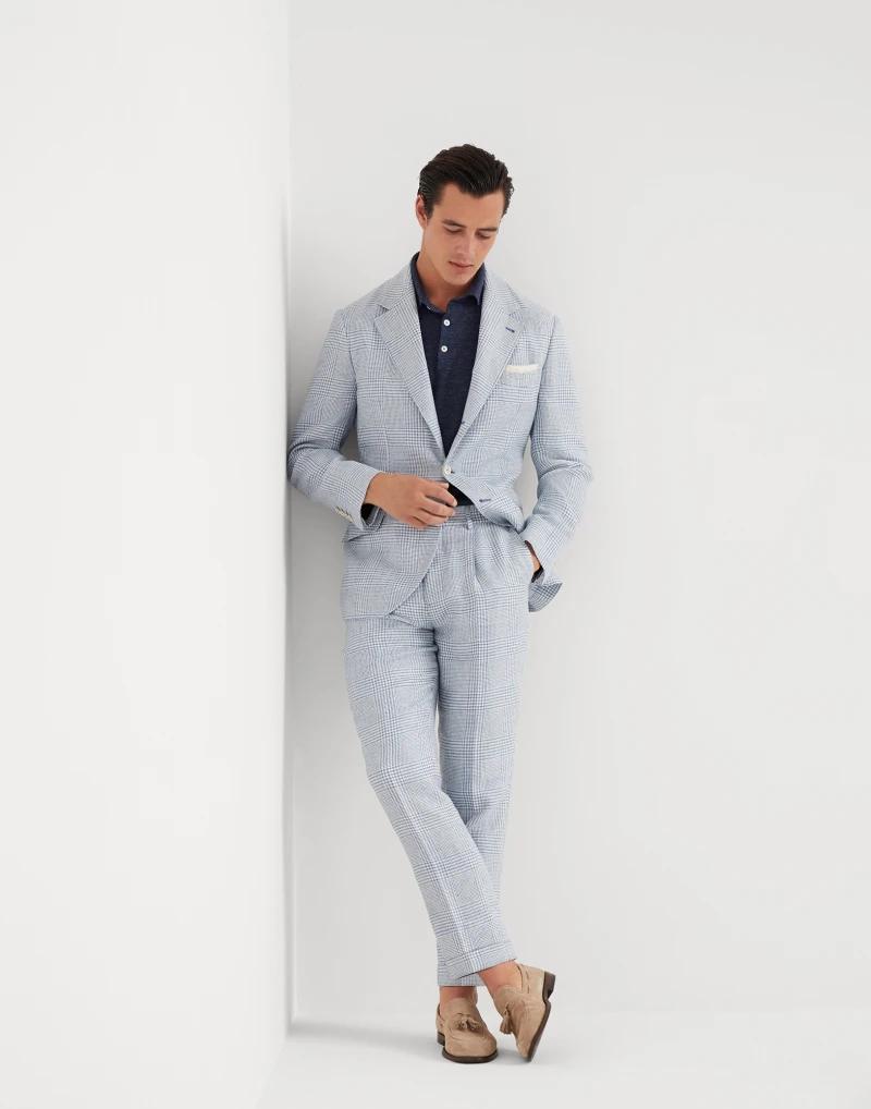 Light Blue Linen Casual Pants
