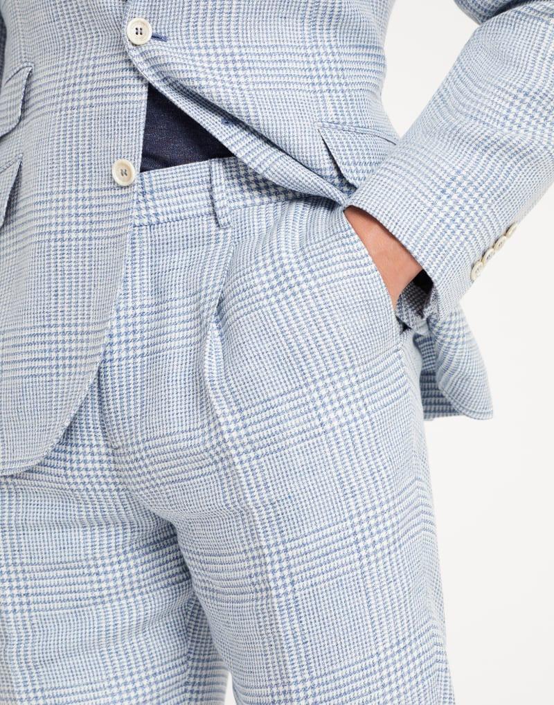 Light Blue Linen Casual Pants