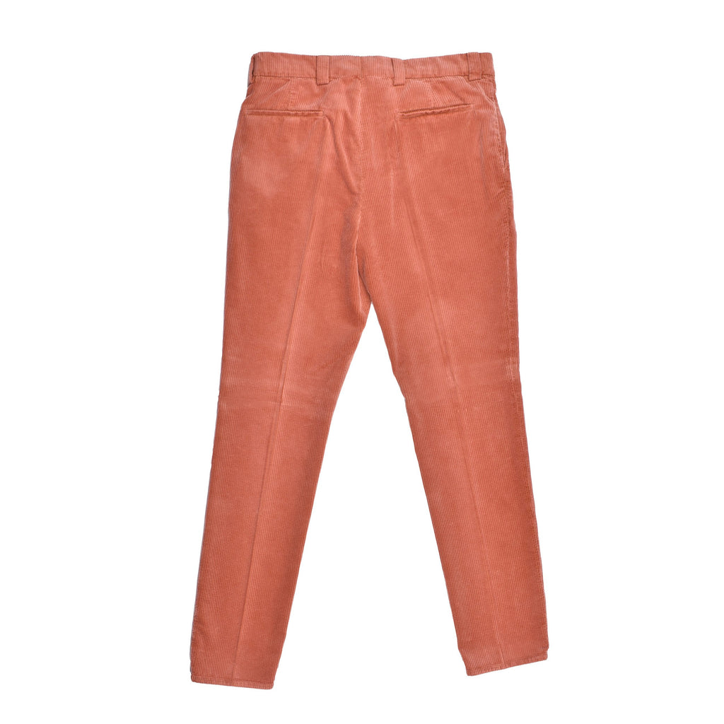 Orange Cotton Casual Pants
