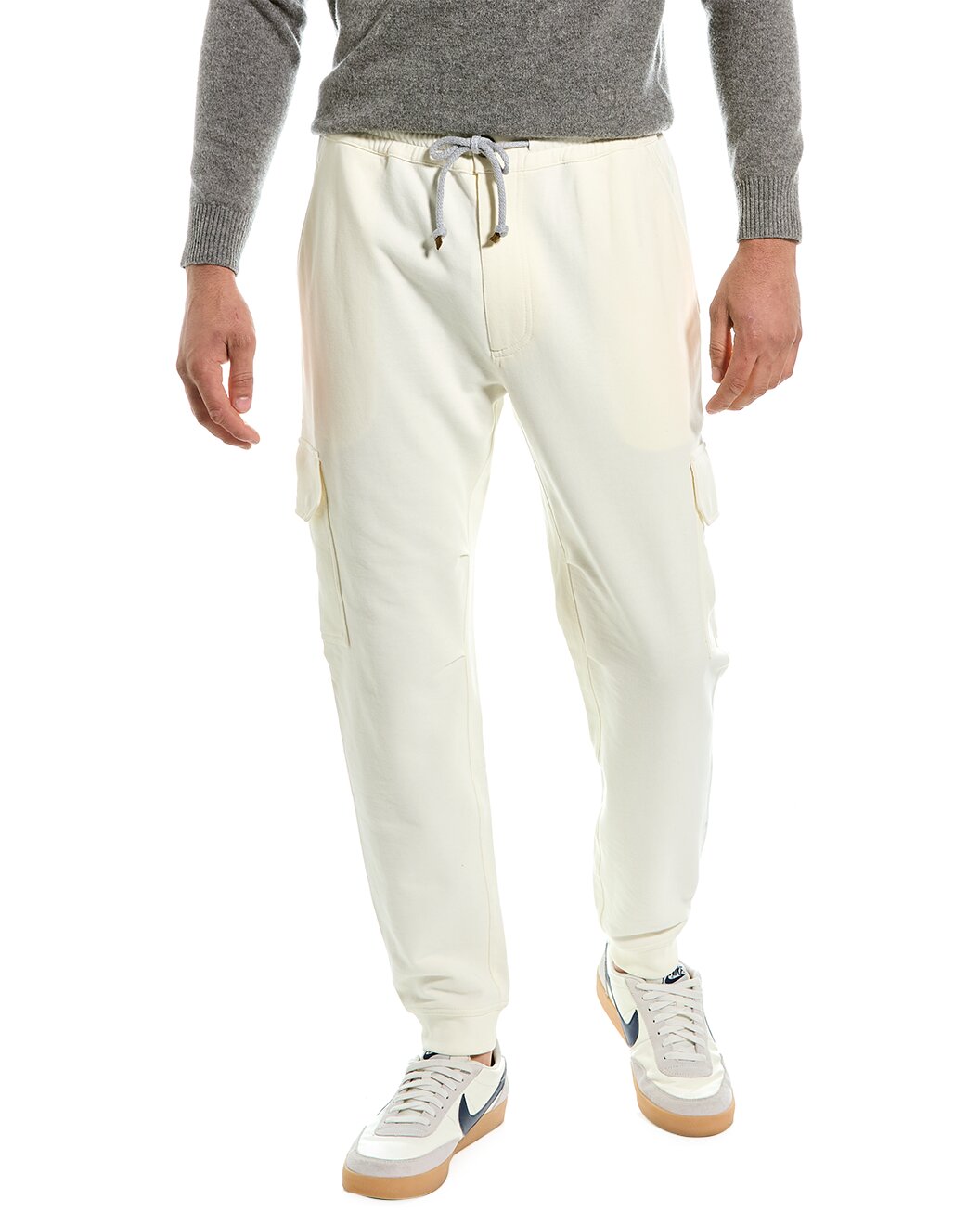 White Cotton Cargo Pants