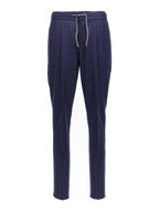 Blue Wool Casual Pants