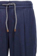 Blue Wool Casual Pants