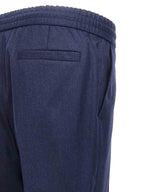 Blue Wool Casual Pants