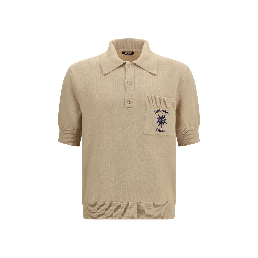 Beige Cotton Polo Shirt