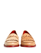 Beige Tassel Leather Men Slip On Loafers Shoes