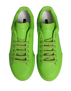 Green Leather Portofino Low Top Sneakers Shoes