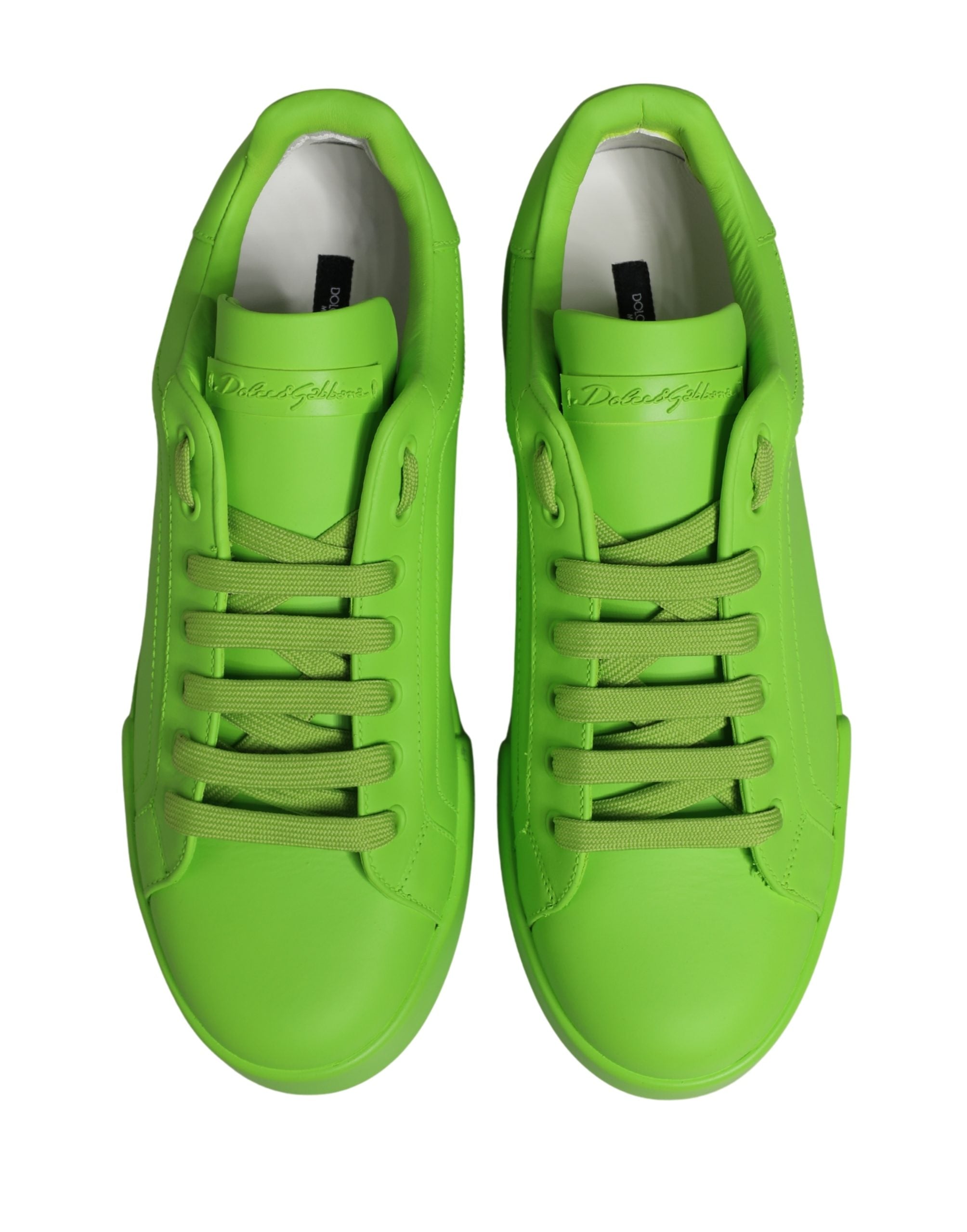 Green Leather Portofino Low Top Sneakers Shoes