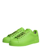 Green Leather Portofino Low Top Sneakers Shoes