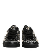 Black Portofino Graffiti Stud Sneakers Shoes