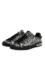 Black Portofino Graffiti Stud Sneakers Shoes