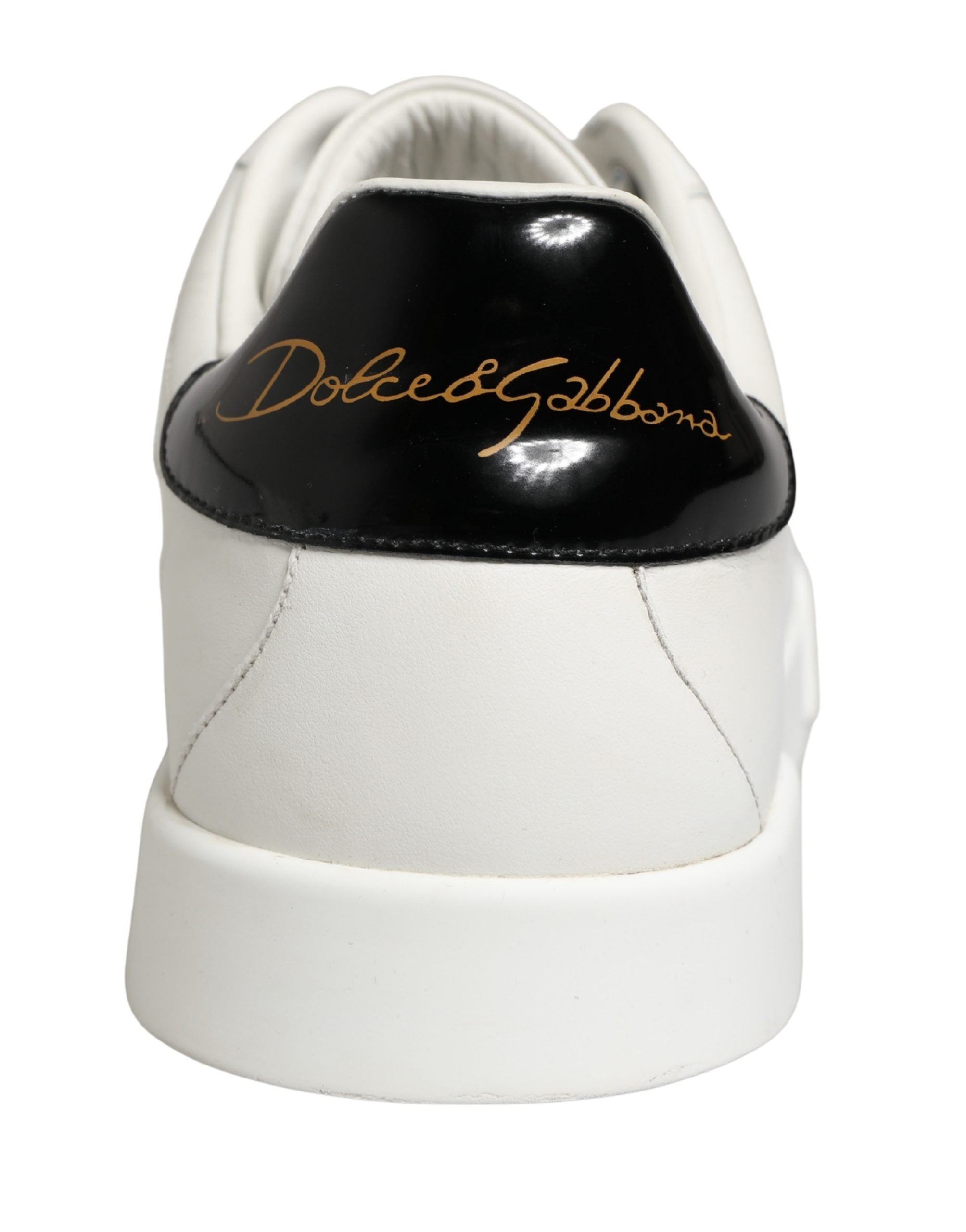 White Black Portofino Leather Sneakers Shoes