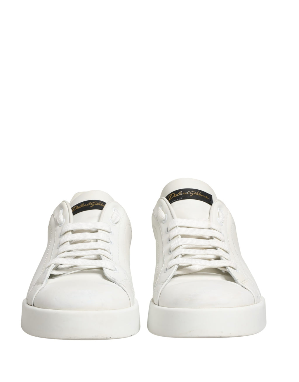White Black Portofino Leather Sneakers Shoes