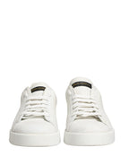 White Black Portofino Leather Sneakers Shoes