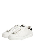 White Black Portofino Leather Sneakers Shoes
