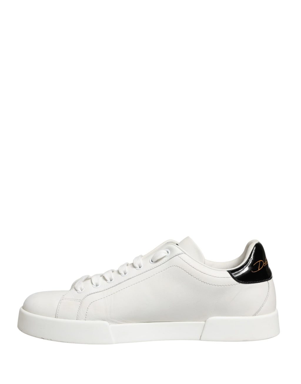 White Black Portofino Leather Sneakers Shoes
