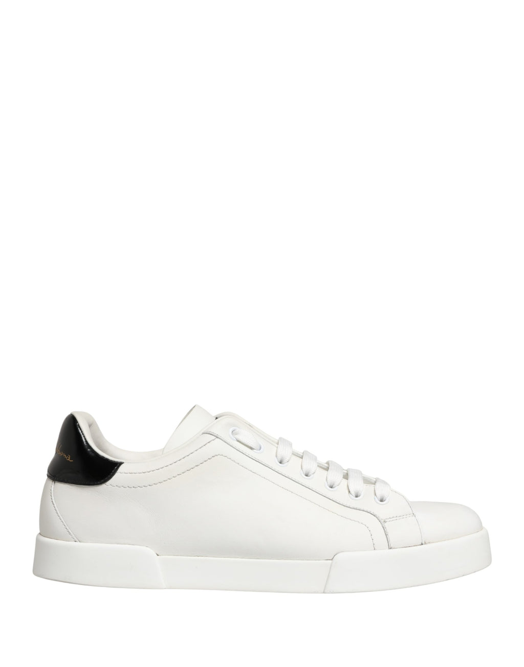 White Black Portofino Leather Sneakers Shoes