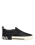 Black Quilted Slip On Low Top Sneakers Shoes