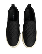 Black Quilted Slip On Low Top Sneakers Shoes