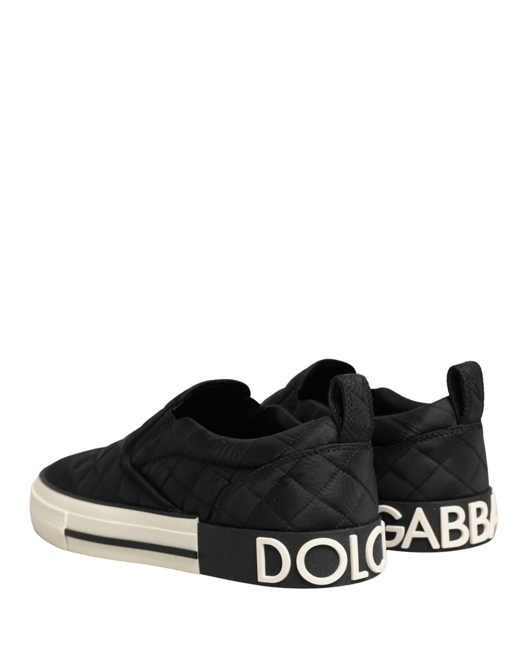 Black Quilted Slip On Low Top Sneakers Shoes