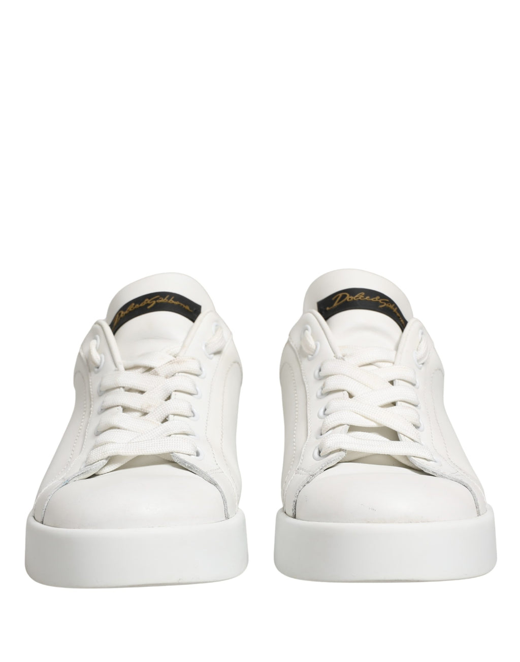 White Black Portofino Leather Sneakers Shoes