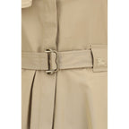 Beige Cotton Casual Dress