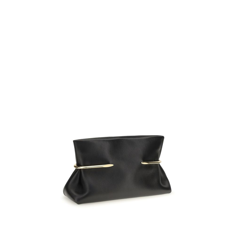 Black Napa Leather / Calf Bos Taurus Clutch Bag