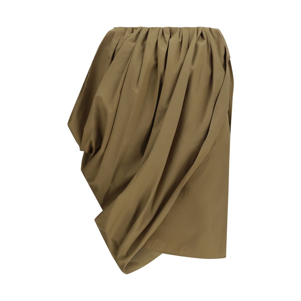 Bicolor Cotton Midi Skirt