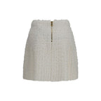 White Viscose Mini Skirt