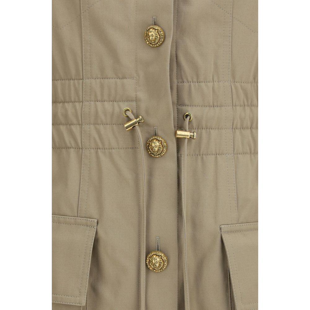 Beige Cotton Casual Dress