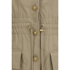 Beige Cotton Casual Dress