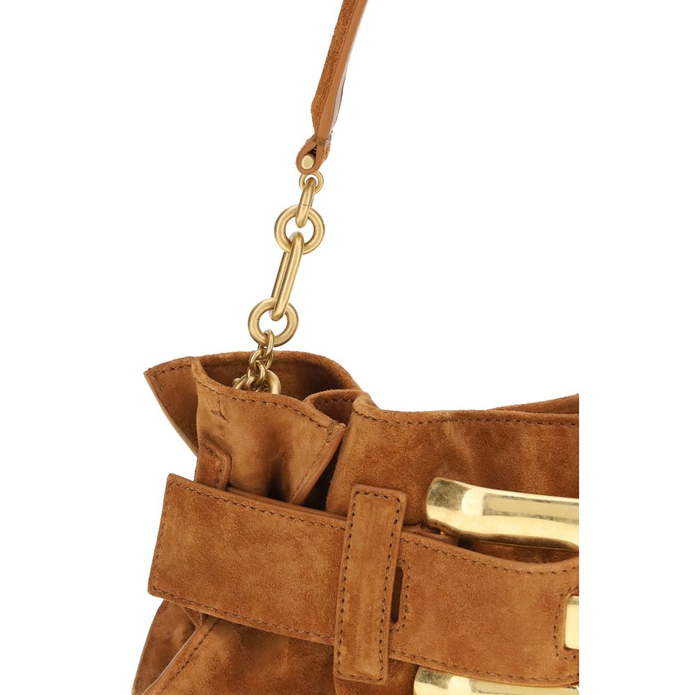 Beige Calf Leather Bos Taurus Shoulder Bag