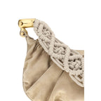 Beige Fabric Shoulder Bag